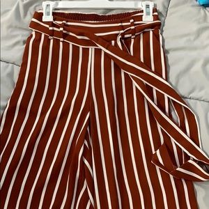 Wide legged striped pants